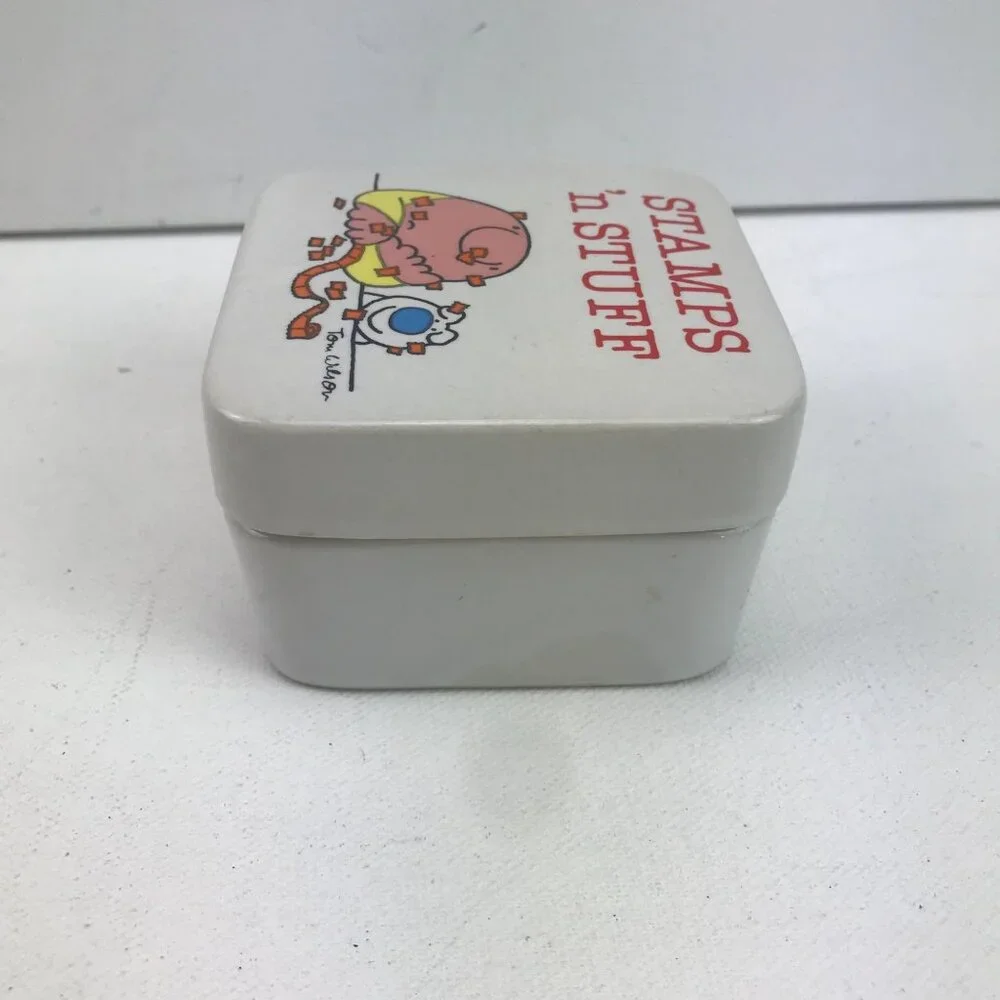 Ziggy Tom Wilson Stamps 'N Stuff Square Glass Trinket Dish Organize